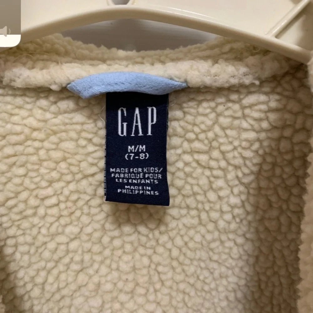Vintage GAP Kids Light Blue Pea Coat with Cream Trim